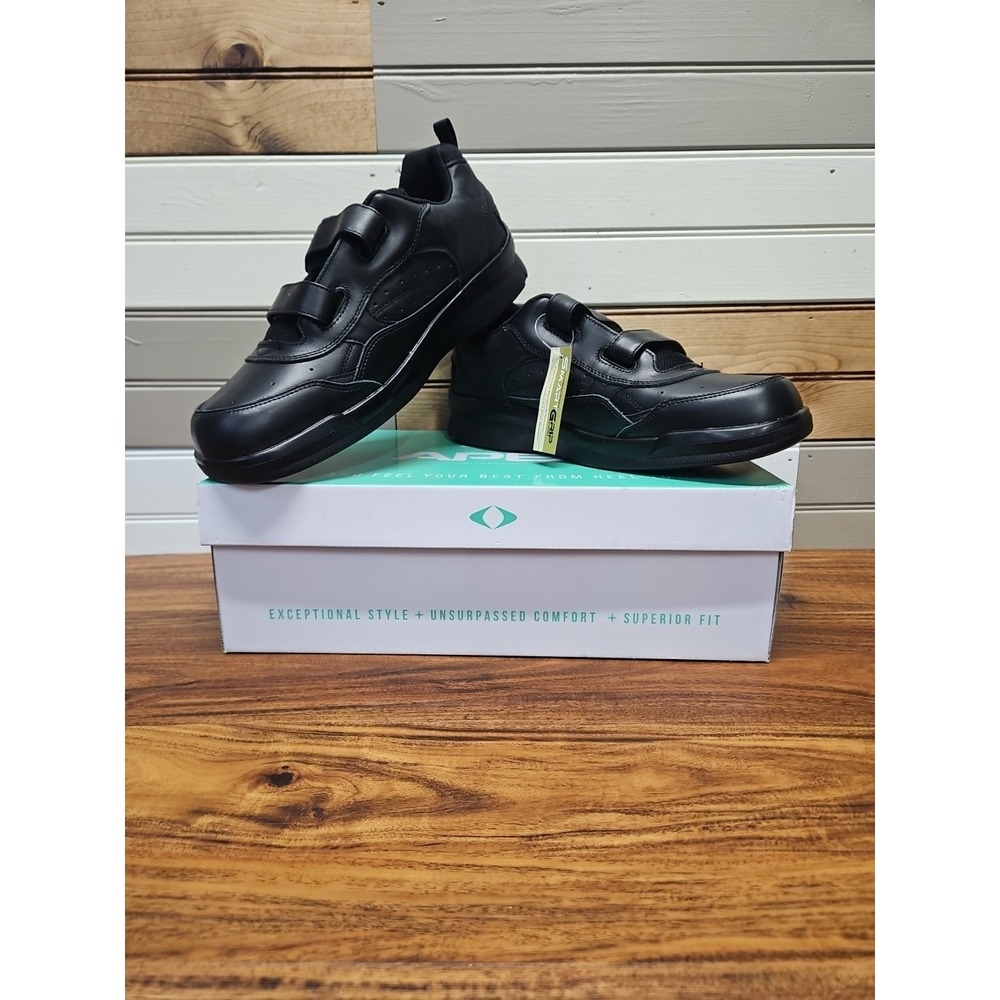 NIB Apex Ambulator Black Shoes Double Strap G8010M Diabetic Mens Sz 11.5 M